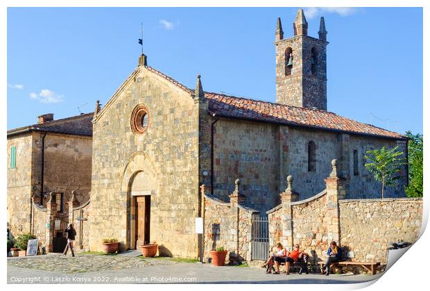 Parish church - Monteriggioni  Print by Laszlo Konya