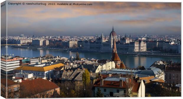 View of the Hungarian Parliament Building Canvas Print by rawshutterbug 