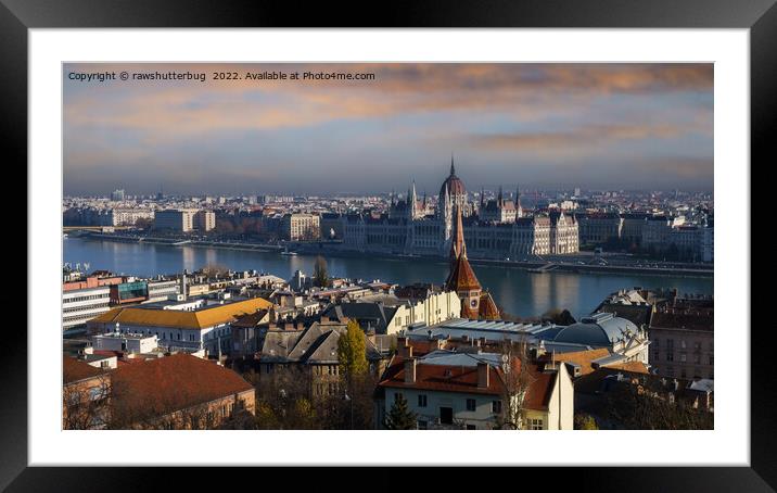 View of the Hungarian Parliament Building Framed Mounted Print by rawshutterbug 