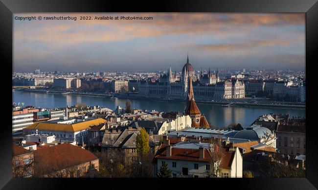 View of the Hungarian Parliament Building Framed Print by rawshutterbug 