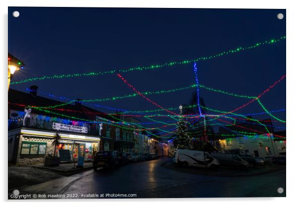 Uffculme christmas lights Acrylic by Rob Hawkins