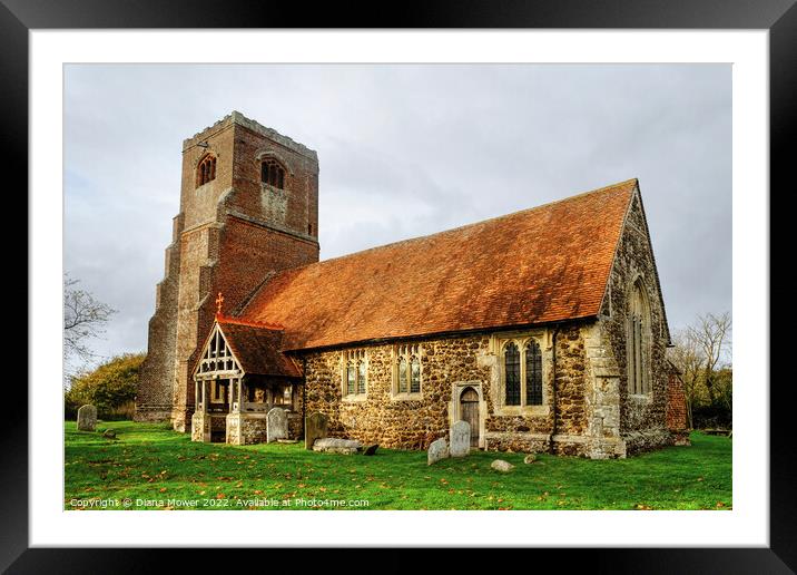 St Nicholas Church Tolleshunt Major Framed Mounted Print by Diana Mower