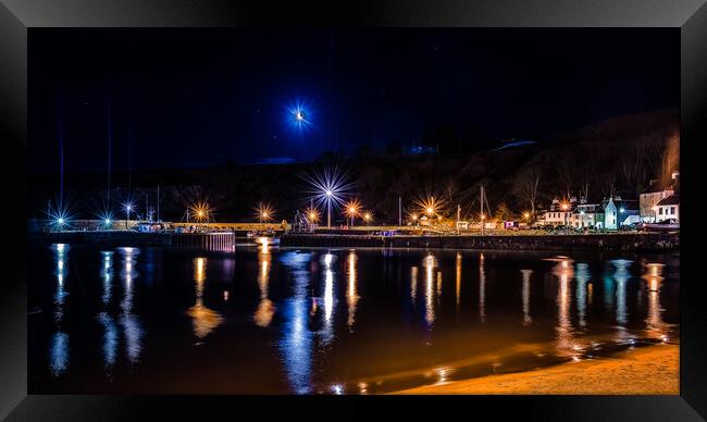 Serene Blue Hour at Stonehaven Harbour Framed Print by DAVID FRANCIS