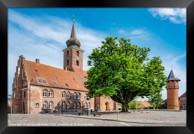 Nykobing Falster Church and Watertower Framed Print by Antony McAulay