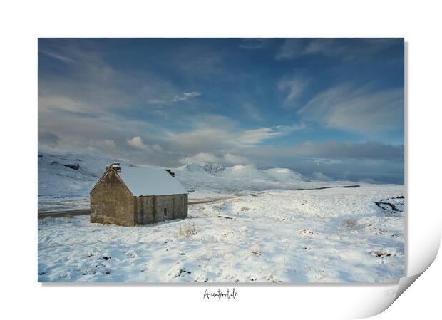 A winters tale.  Old home in the Scottish highlands in winter Print by JC studios LRPS ARPS