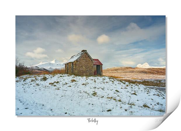 The Bothy. Scotland snowy scene Highlands Print by JC studios LRPS ARPS