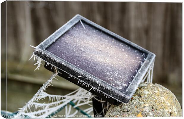 Frozen Solar Panel Canvas Print by GJS Photography Artist
