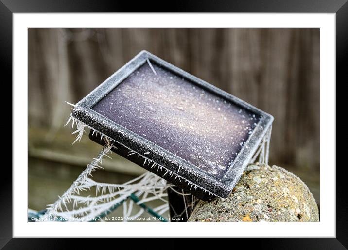 Frozen Solar Panel Framed Mounted Print by GJS Photography Artist