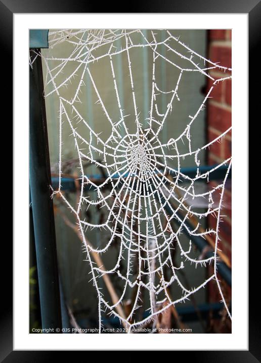 Frozen Cob Webs Holding Up Greenhouse Framed Mounted Print by GJS Photography Artist