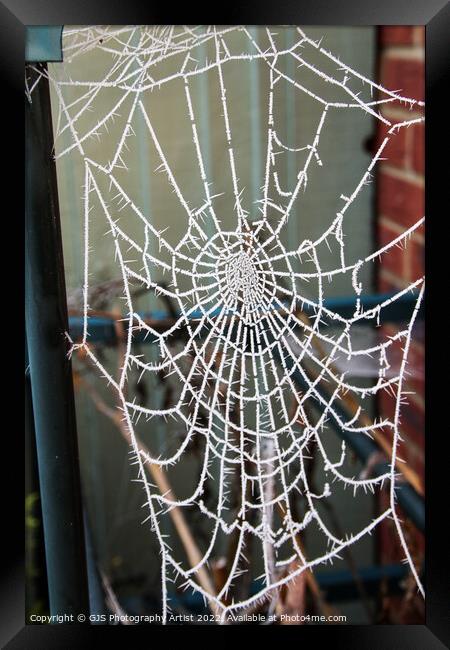 Frozen Cob Webs Holding Up Greenhouse Framed Print by GJS Photography Artist