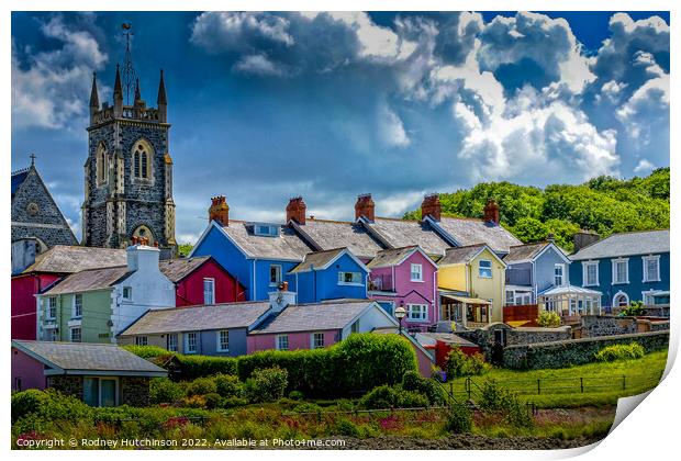 Charming Coastal Homes Print by Rodney Hutchinson