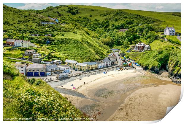 Serene Llangrannog Coast Print by Rodney Hutchinson