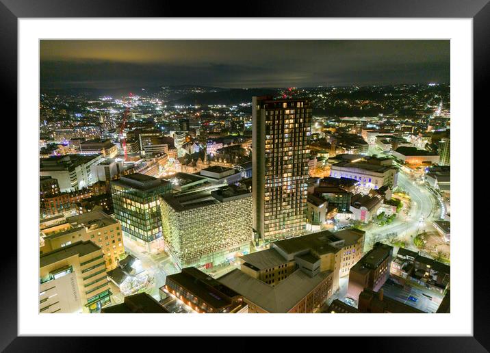 Sheffield Cityscape Framed Mounted Print by Apollo Aerial Photography