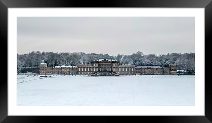Wentworth Woodhouse Winter Framed Mounted Print by Apollo Aerial Photography