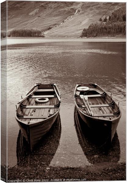 Buttermere rowing boats Canvas Print by Chris Rose
