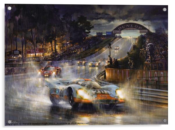 Racing in the rain Acrylic by Horace Goodenough