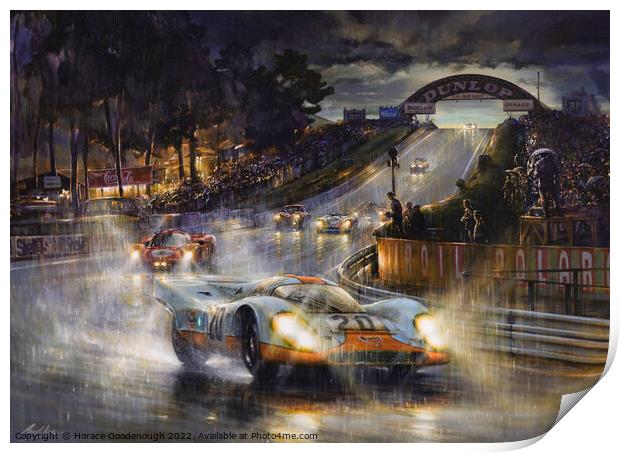 Racing in the rain Print by Horace Goodenough