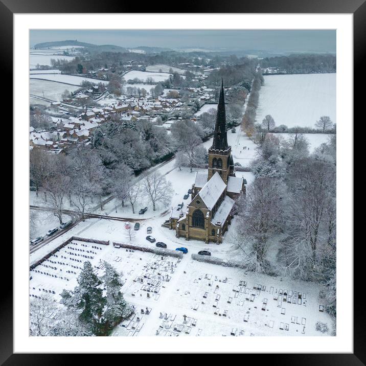 Wentworth Snowy Scene Framed Mounted Print by Apollo Aerial Photography