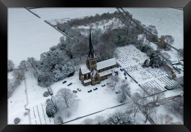 Wentworth Church In The Snow Framed Print by Apollo Aerial Photography