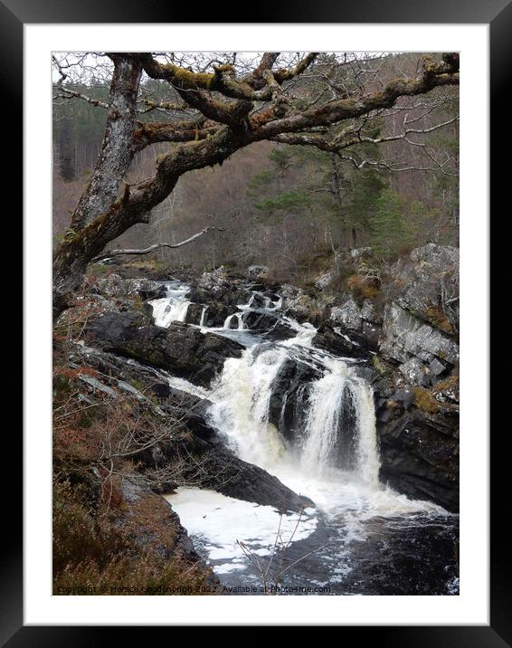 Rogie Falls and Blackwater river Framed Mounted Print by Horace Goodenough
