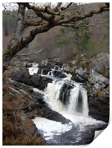 Rogie Falls and Blackwater river Print by Horace Goodenough