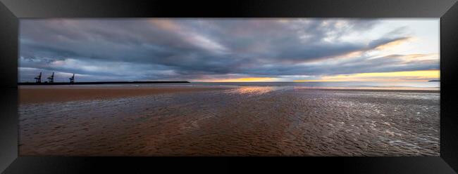 Aberavon Beach panorama Framed Print by Leighton Collins