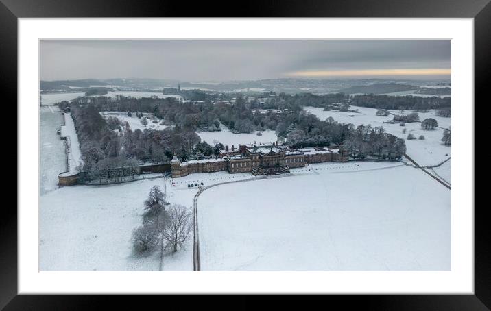 Wentworth Woodhouse Winter Wonderland Framed Mounted Print by Apollo Aerial Photography