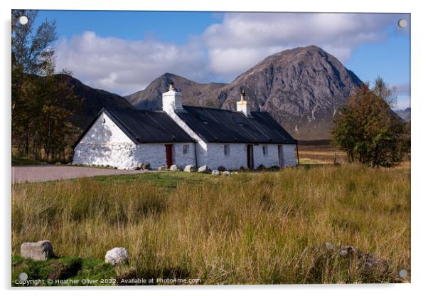 Black Rock Cottage, Scotland Acrylic by Heather Oliver