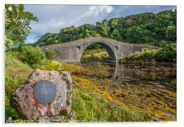 Clachan Bridge, Seil, Scotland Acrylic by Heather Oliver