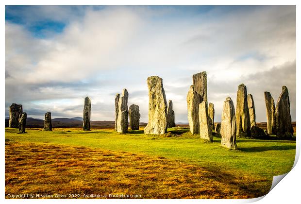 Calanais Standing Stones Print by Heather Oliver