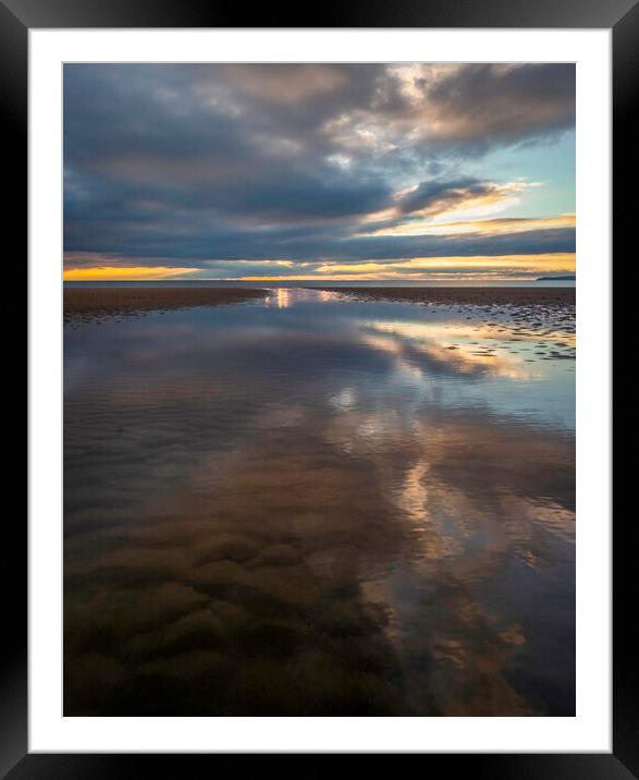 Sunset at Aberavon Framed Mounted Print by Leighton Collins