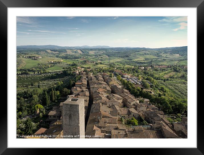 Looking Over San Gimignano Framed Mounted Print by Neal P