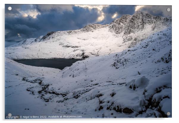 Snowdonia Winter Acrylic by Nigel Wilkins