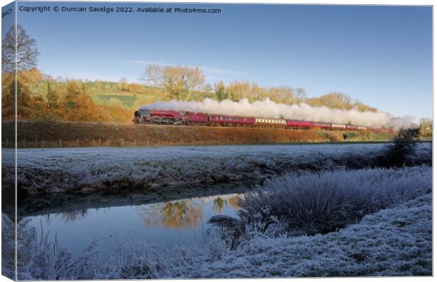 Duchess of Sutherland Steam winter wonderland  Canvas Print by Duncan Savidge