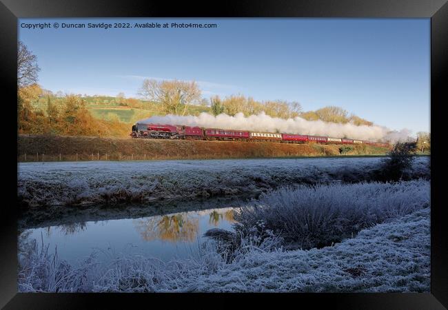 Duchess of Sutherland Steam winter wonderland  Framed Print by Duncan Savidge