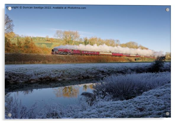 Duchess of Sutherland Steam winter wonderland  Acrylic by Duncan Savidge
