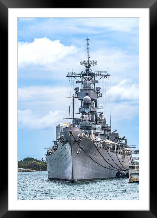 USS Missouri Memorial Pearl Harbor Honolulu Hawaii Framed Mounted Print by William Perry