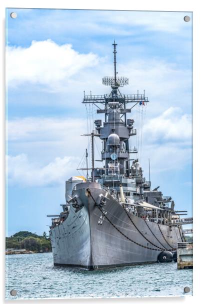 USS Missouri Memorial Pearl Harbor Honolulu Hawaii Acrylic by William Perry