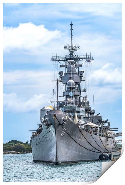 USS Missouri Memorial Pearl Harbor Honolulu Hawaii Print by William Perry