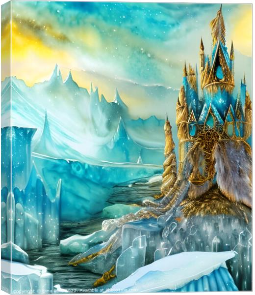 Whimsical Ice Castle Landscape Canvas Print by Dina Rolle