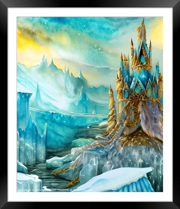Whimsical Ice Castle Landscape Framed Mounted Print by Dina Rolle