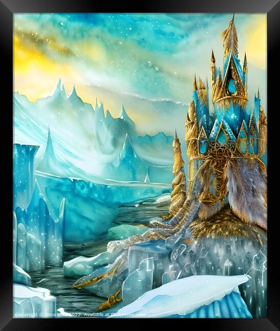 Whimsical Ice Castle Landscape Framed Print by Dina Rolle