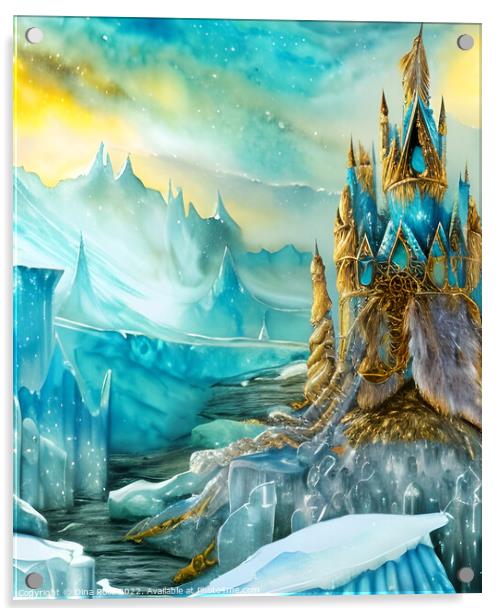 Whimsical Ice Castle Landscape Acrylic by Dina Rolle