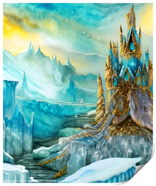 Whimsical Ice Castle Landscape Print by Dina Rolle