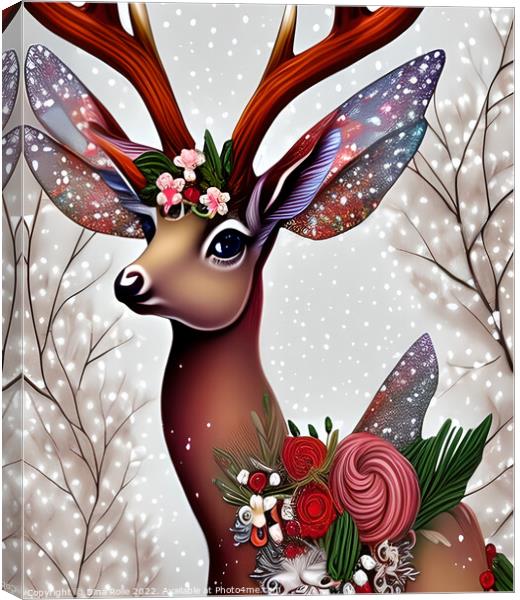 Fantasy Fairy Deer Canvas Print by Dina Rolle