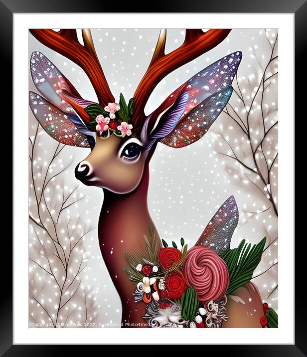 Fantasy Fairy Deer Framed Mounted Print by Dina Rolle