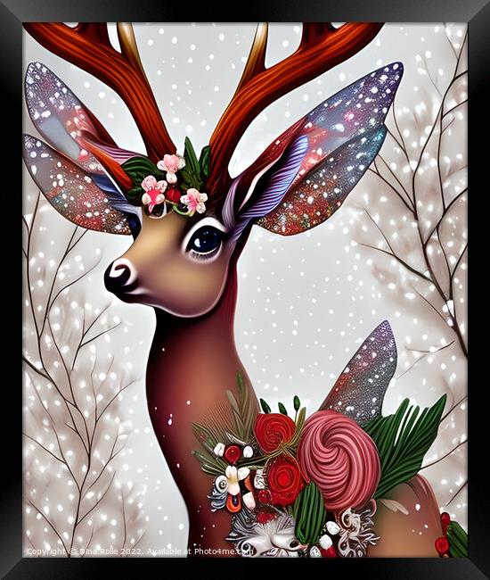 Fantasy Fairy Deer Framed Print by Dina Rolle