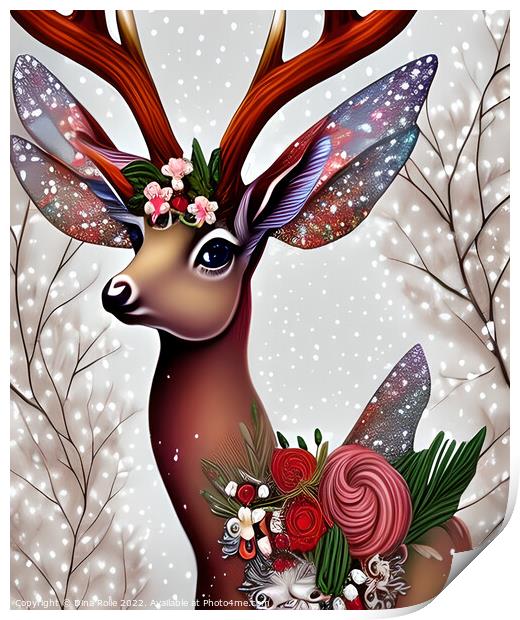 Fantasy Fairy Deer Print by Dina Rolle