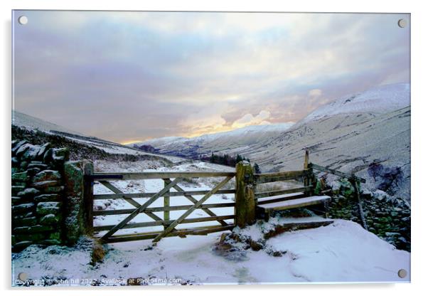 Vale of Edale at Dawn in Winter, Derbyshire Acrylic by john hill