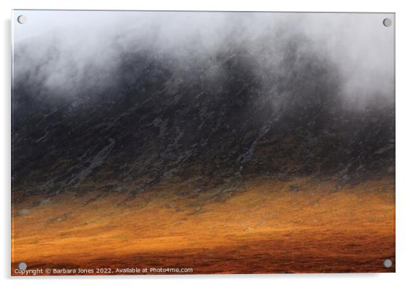Moody Mountains of Glencoe Acrylic by Barbara Jones